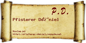 Pfisterer Dániel névjegykártya